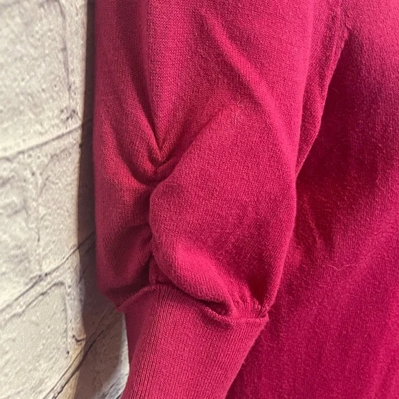 The Limited Pink Button Down Gathered Short Sleeve Cardigan Sweater - Size S - Picture 3 of 4